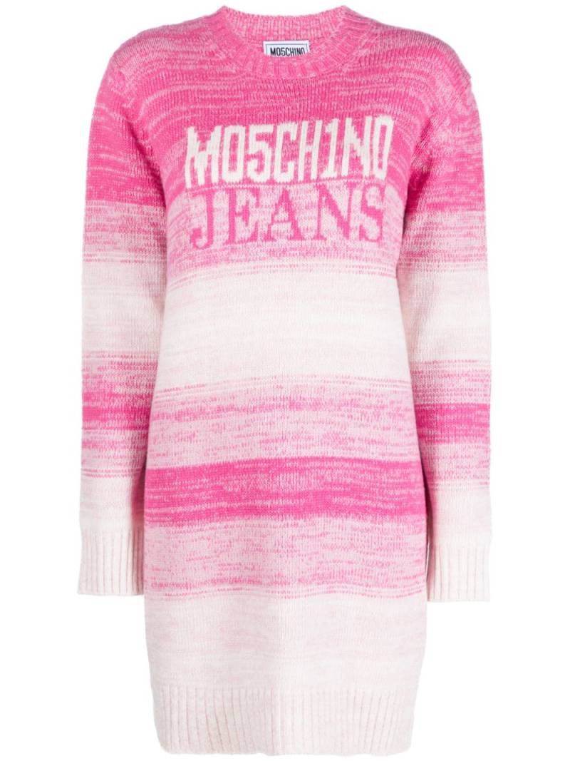 Moschino logo-intarsia wool-blend jumper - Pink von Moschino