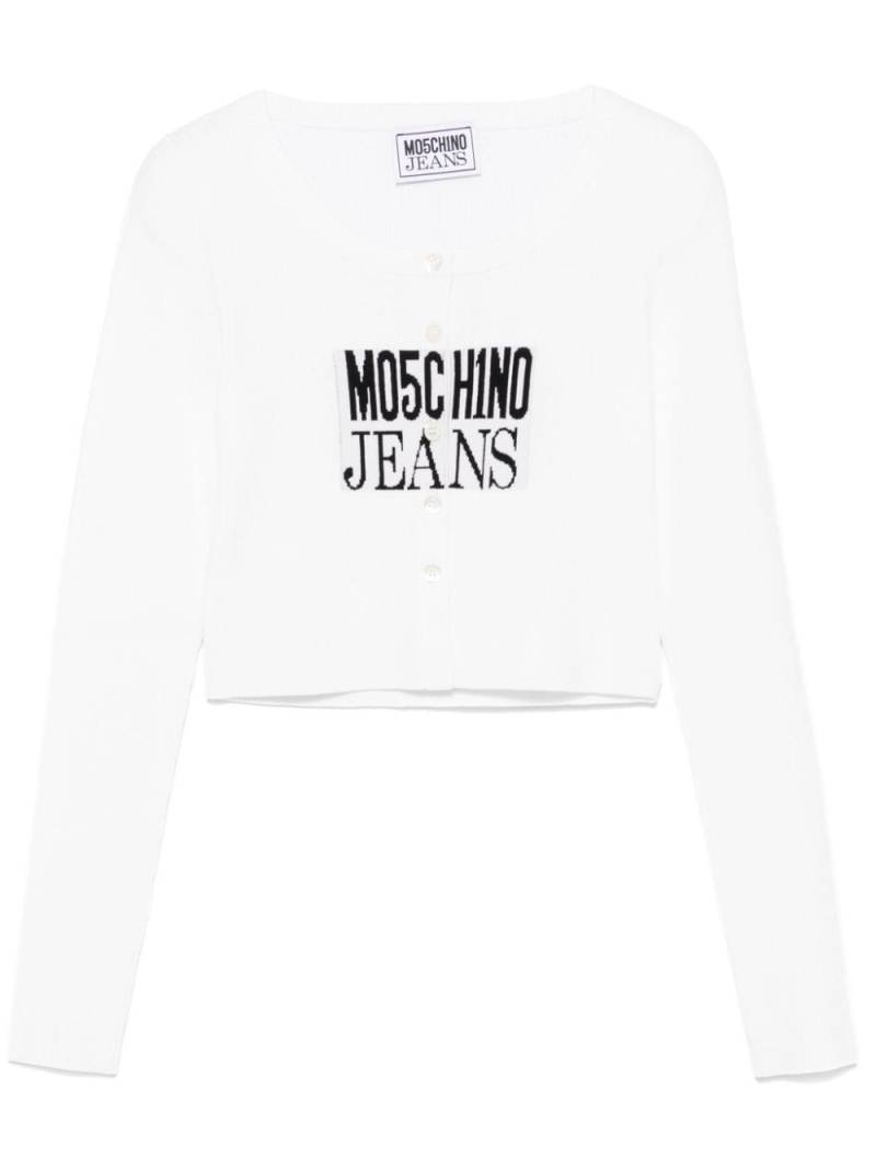 MOSCHINO JEANS logo-jacquard cardigan - White von MOSCHINO JEANS