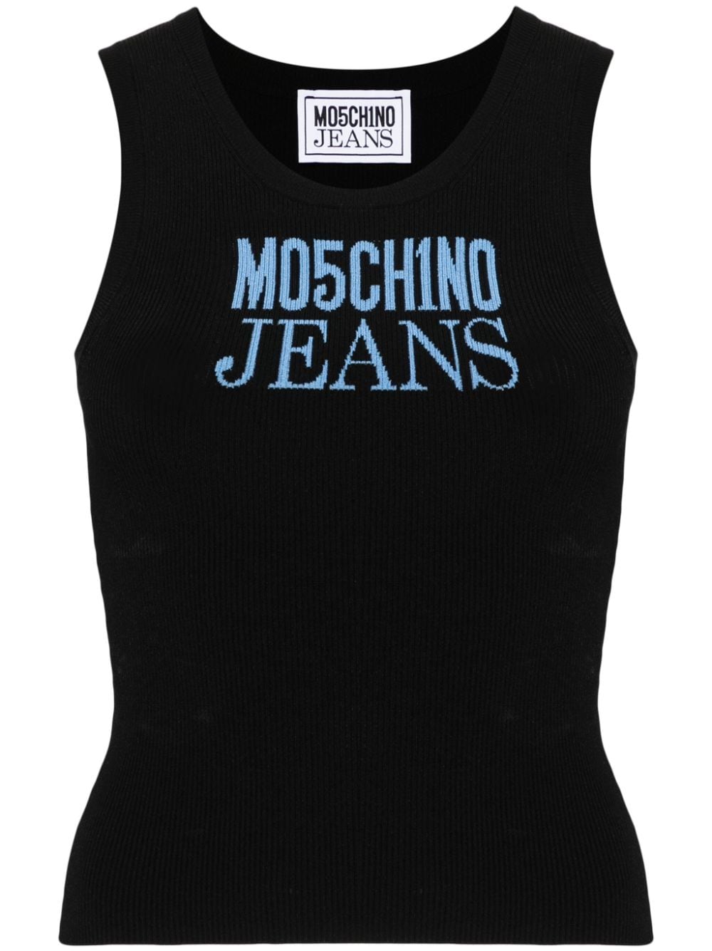 MOSCHINO JEANS logo-jacquard ribbed tank top - Black von MOSCHINO JEANS