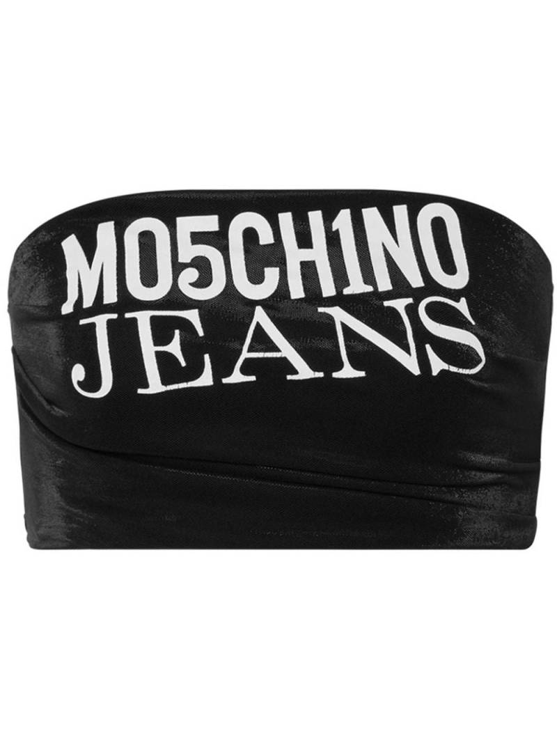 MOSCHINO JEANS logo-print bandeau top - Black von MOSCHINO JEANS