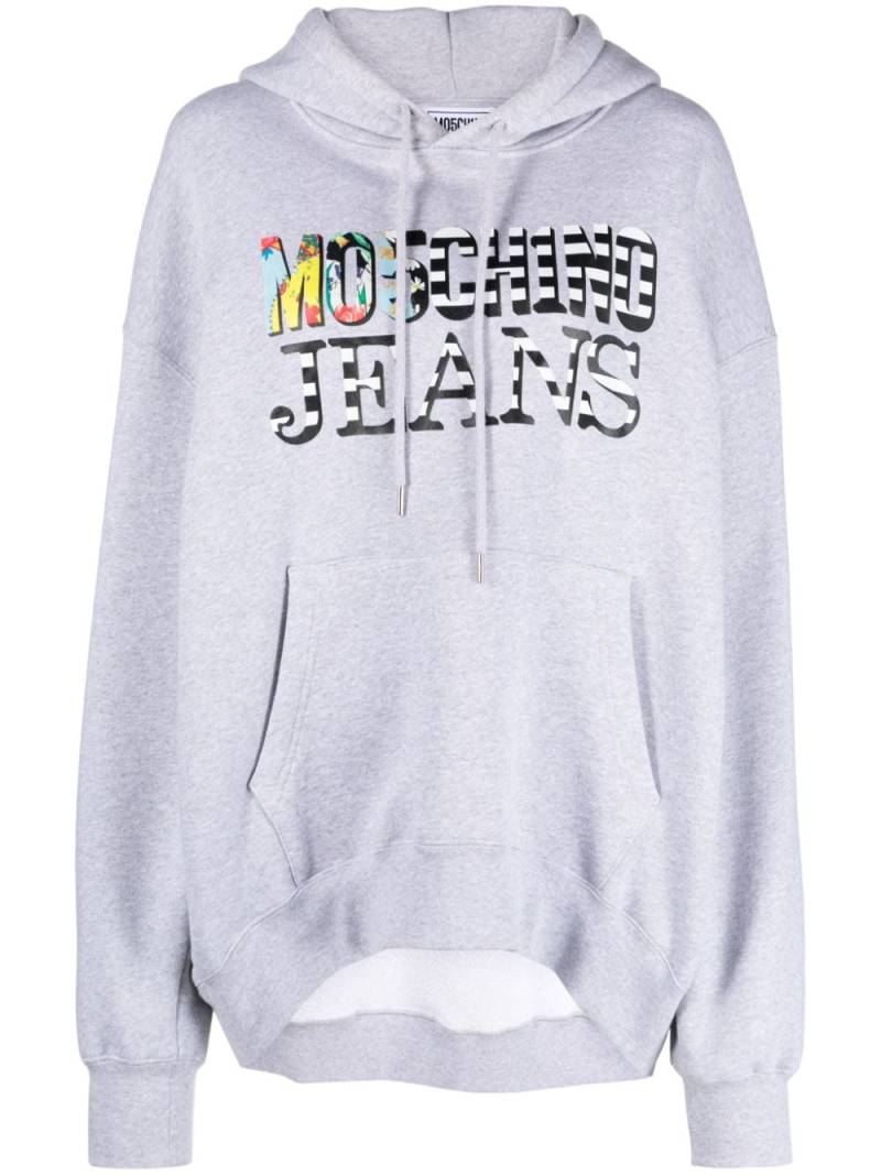 MOSCHINO JEANS logo-print cotton hoodie - Grey von MOSCHINO JEANS