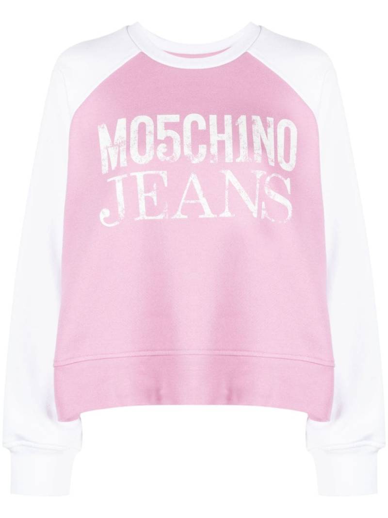 MOSCHINO JEANS logo-print cotton sweatshirt - Pink von MOSCHINO JEANS