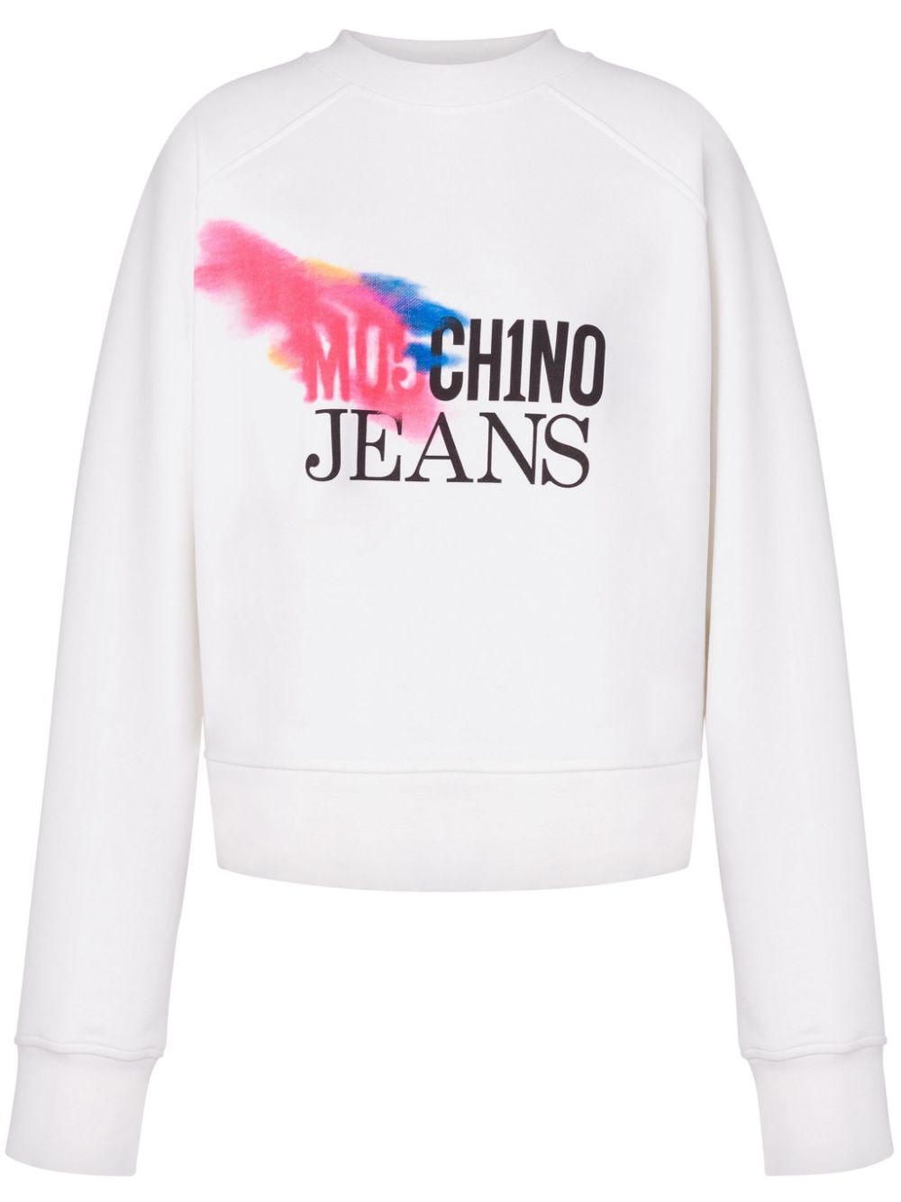 MOSCHINO JEANS logo-print cotton sweatshirt - White von MOSCHINO JEANS