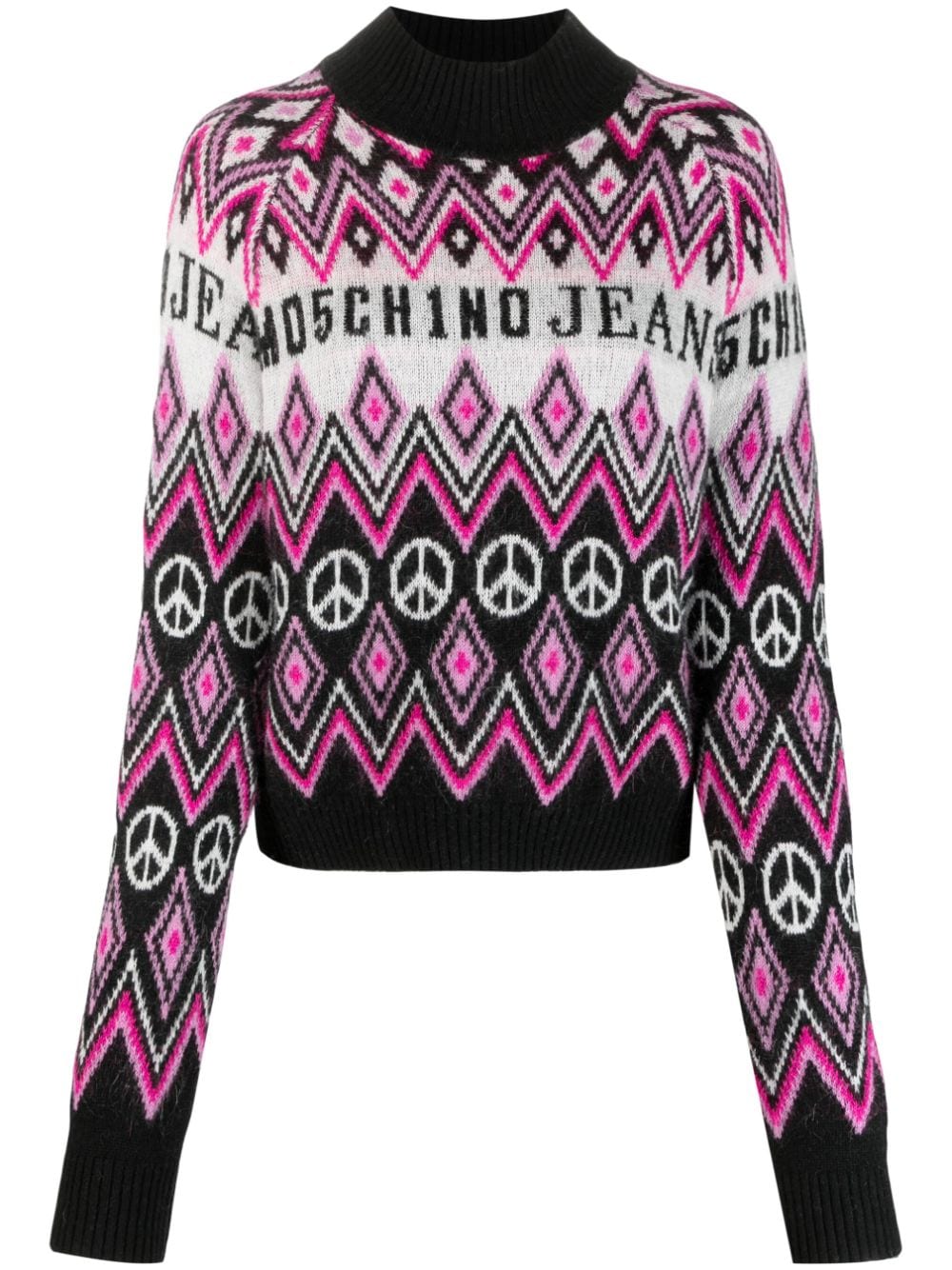 MOSCHINO JEANS logo-print high-neck jumper - Black von MOSCHINO JEANS