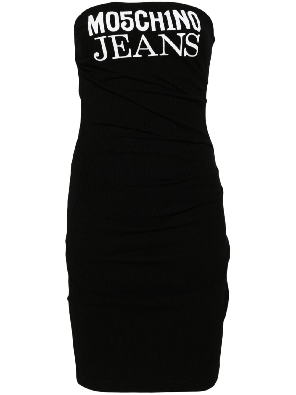 MOSCHINO JEANS logo-print ribbed minidress - Black von MOSCHINO JEANS