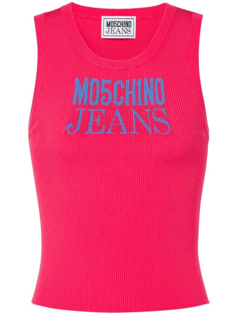 MOSCHINO JEANS logo-print ribbed tank top - Pink von MOSCHINO JEANS