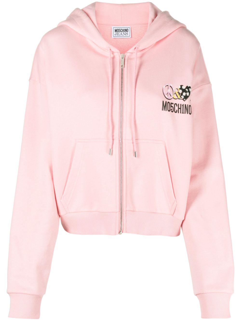 MOSCHINO JEANS logo-print zip-up hoodie - Pink von MOSCHINO JEANS
