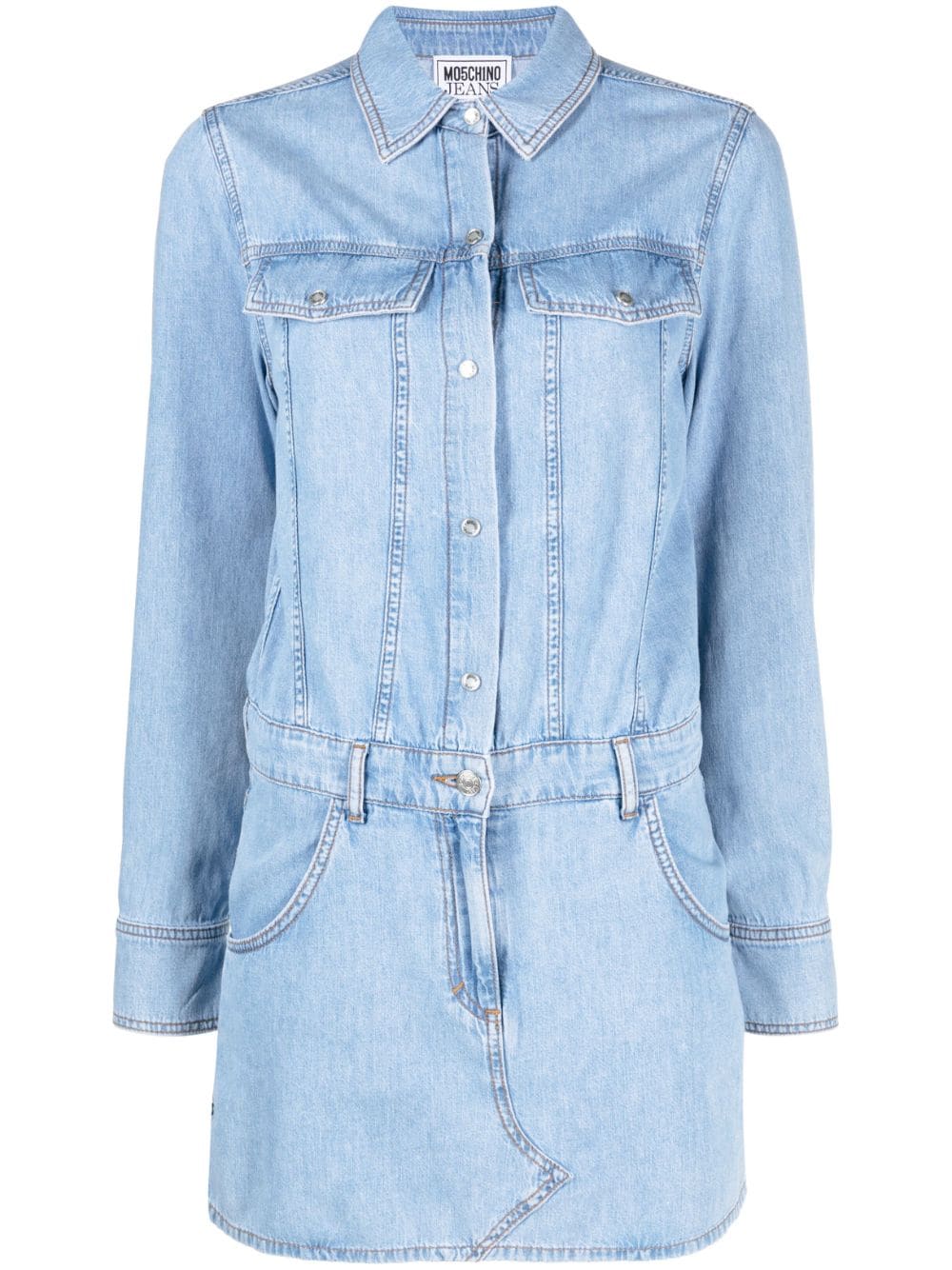 MOSCHINO JEANS long-sleeve mini denim dress - Blue von MOSCHINO JEANS