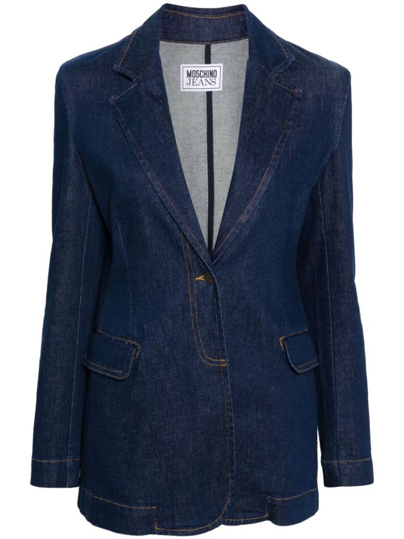 MOSCHINO JEANS notched-lapels cotton-blend blazer - Blue von MOSCHINO JEANS