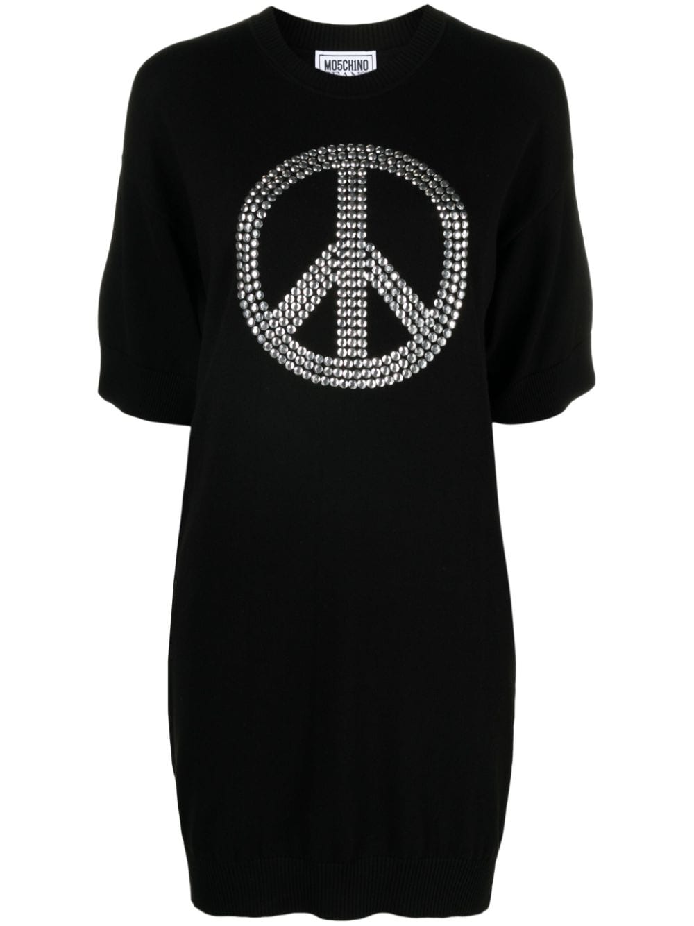 MOSCHINO JEANS peace-sign cotton minidress - Black von MOSCHINO JEANS