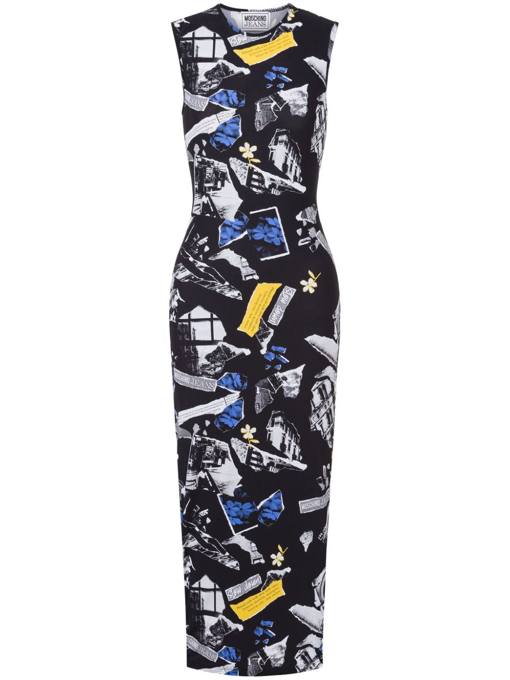 MOSCHINO JEANS printed midi dress - Black von MOSCHINO JEANS