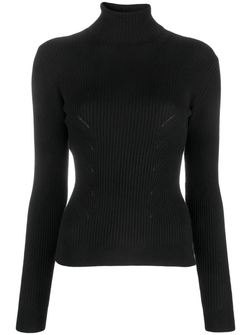 MOSCHINO JEANS ribbed-knit high-neck sweatshirt - Black von MOSCHINO JEANS