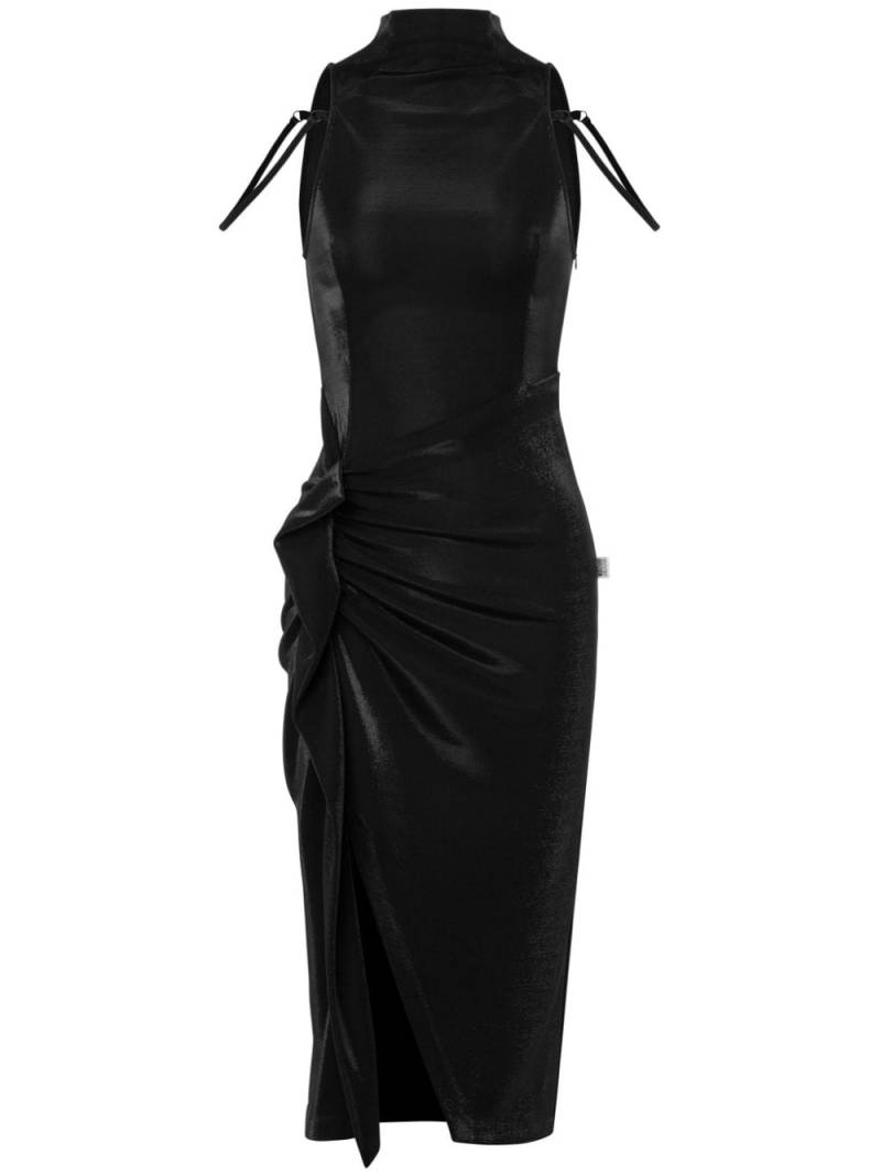 MOSCHINO JEANS ruched halterneck midi dress - Black von MOSCHINO JEANS