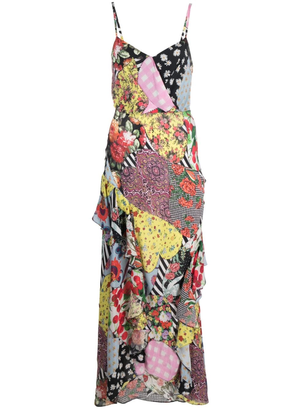 MOSCHINO JEANS ruffled floral-motif maxi dress - Black von MOSCHINO JEANS