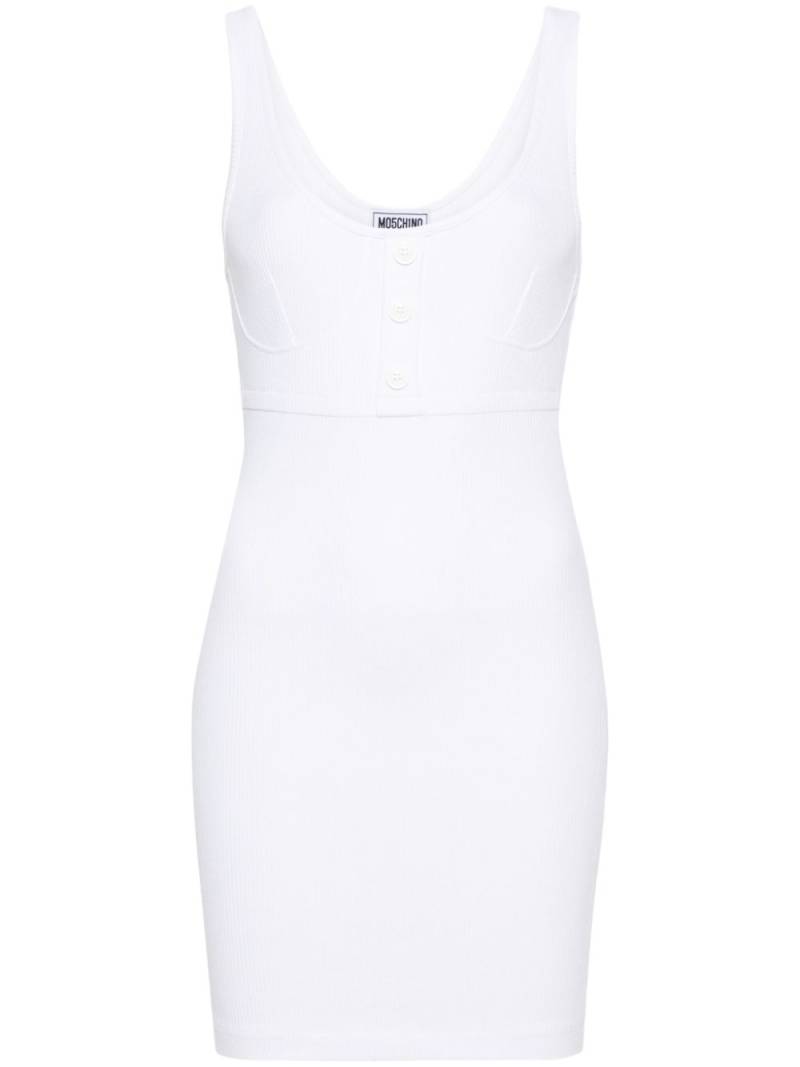 MOSCHINO JEANS scoop-neck ribbed-knit minidress - White von MOSCHINO JEANS