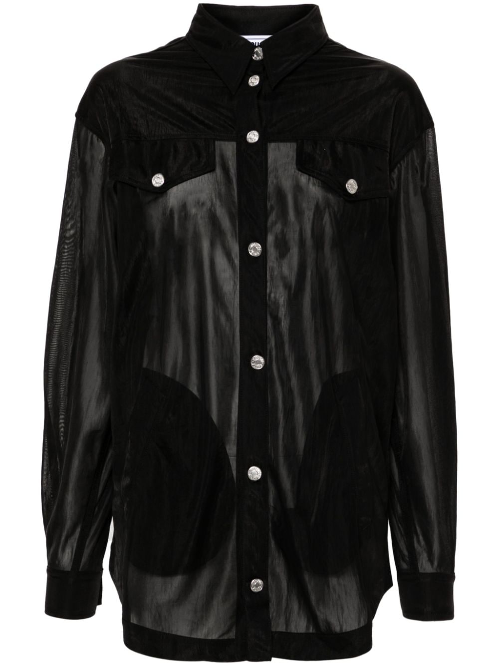 MOSCHINO JEANS semi-sheer shirt - Black von MOSCHINO JEANS