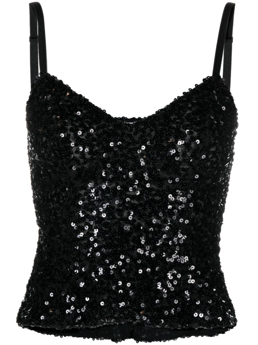 MOSCHINO JEANS sequinned-tulle top - Black von MOSCHINO JEANS