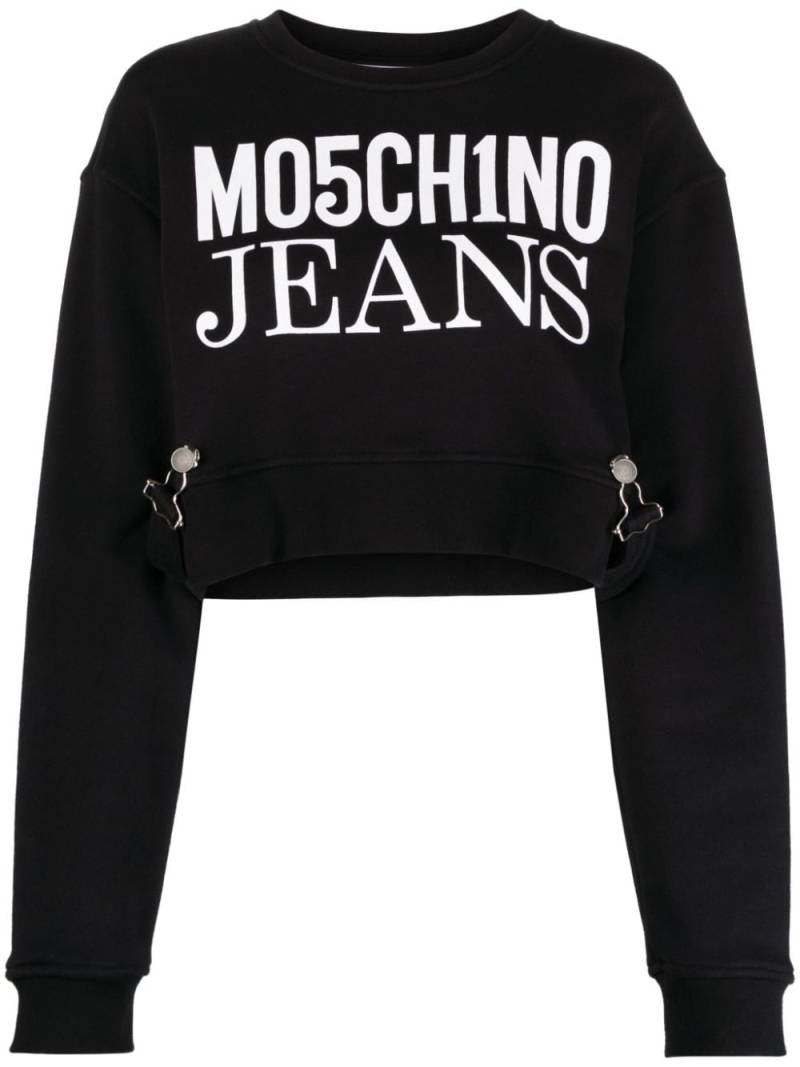 MOSCHINO JEANS strap-embellished sweatshirt - Black von MOSCHINO JEANS