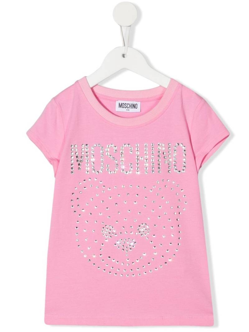 Moschino Kids crystal-embellished T-shirt - Pink von Moschino Kids