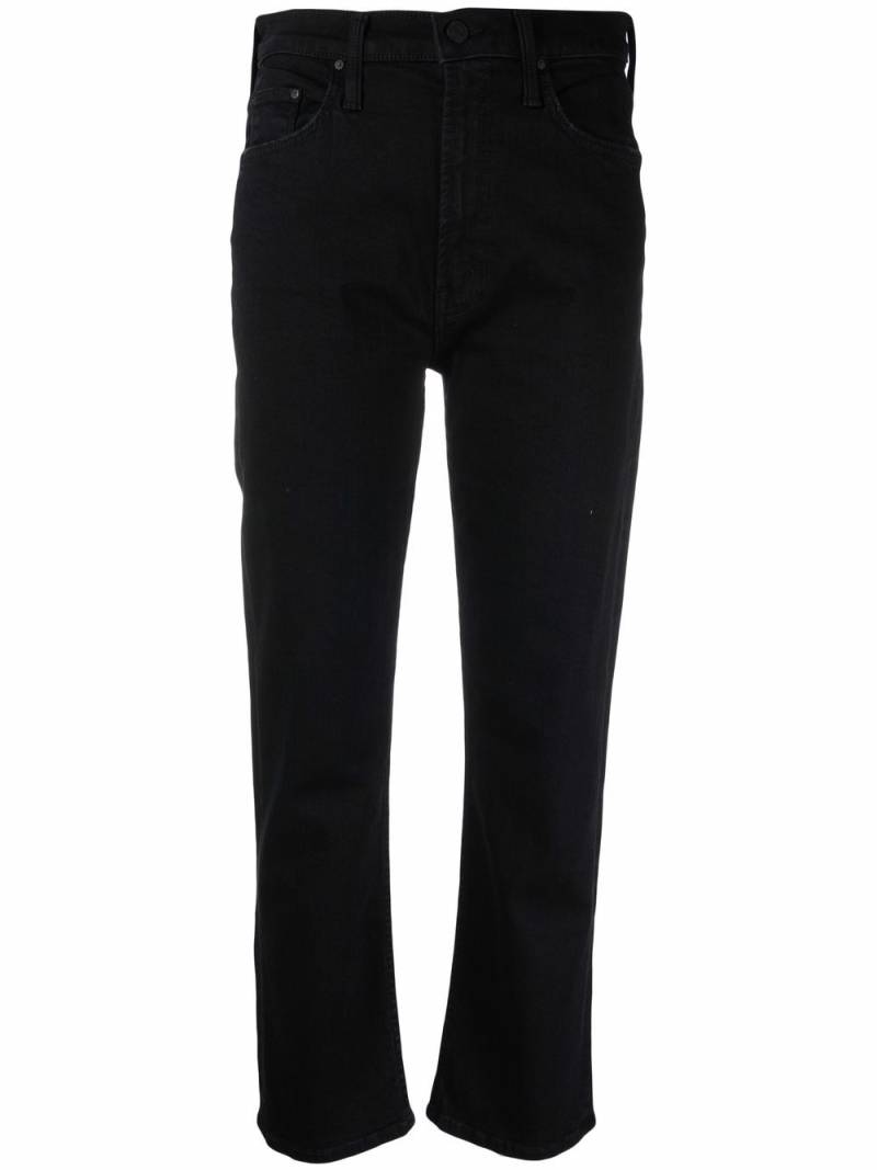 MOTHER Rider high-rise cropped-leg jeans - Black von MOTHER