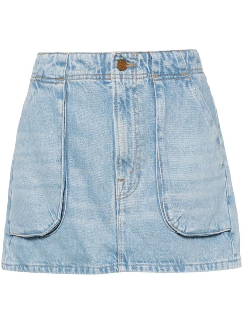 MOTHER The Accordion Fun Dip Mini denim skirt - Blue von MOTHER