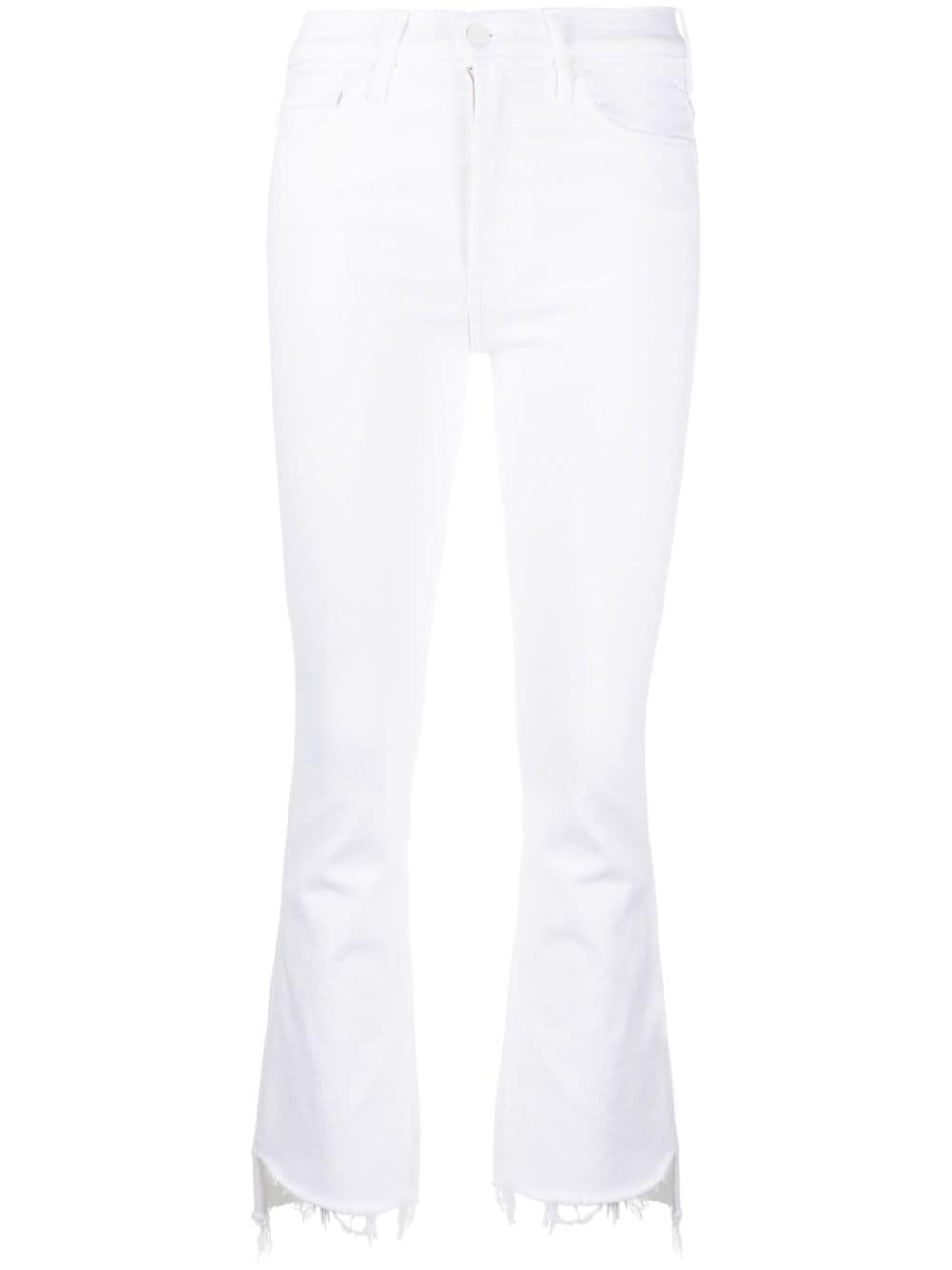 MOTHER The Insider frayed cropped jeans - White von MOTHER
