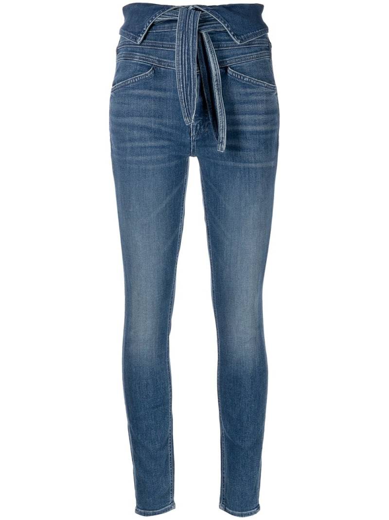 MOTHER The Triple Stack tie-waist skinny jeans - Blue von MOTHER