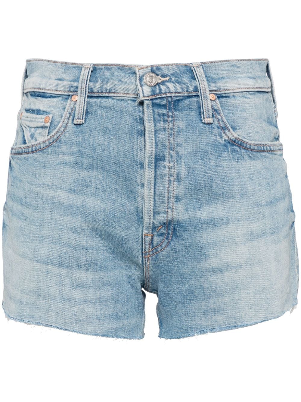 MOTHER Tomcat Kick raw-cut denim shorts - Blue von MOTHER