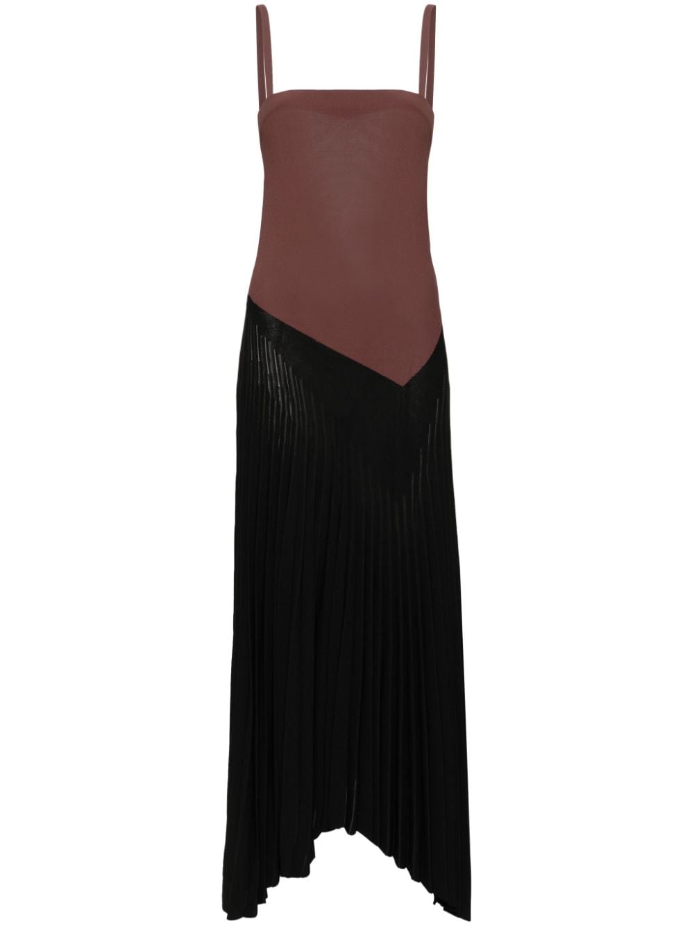 MRZ colour-block plissé maxi dress - Brown von MRZ