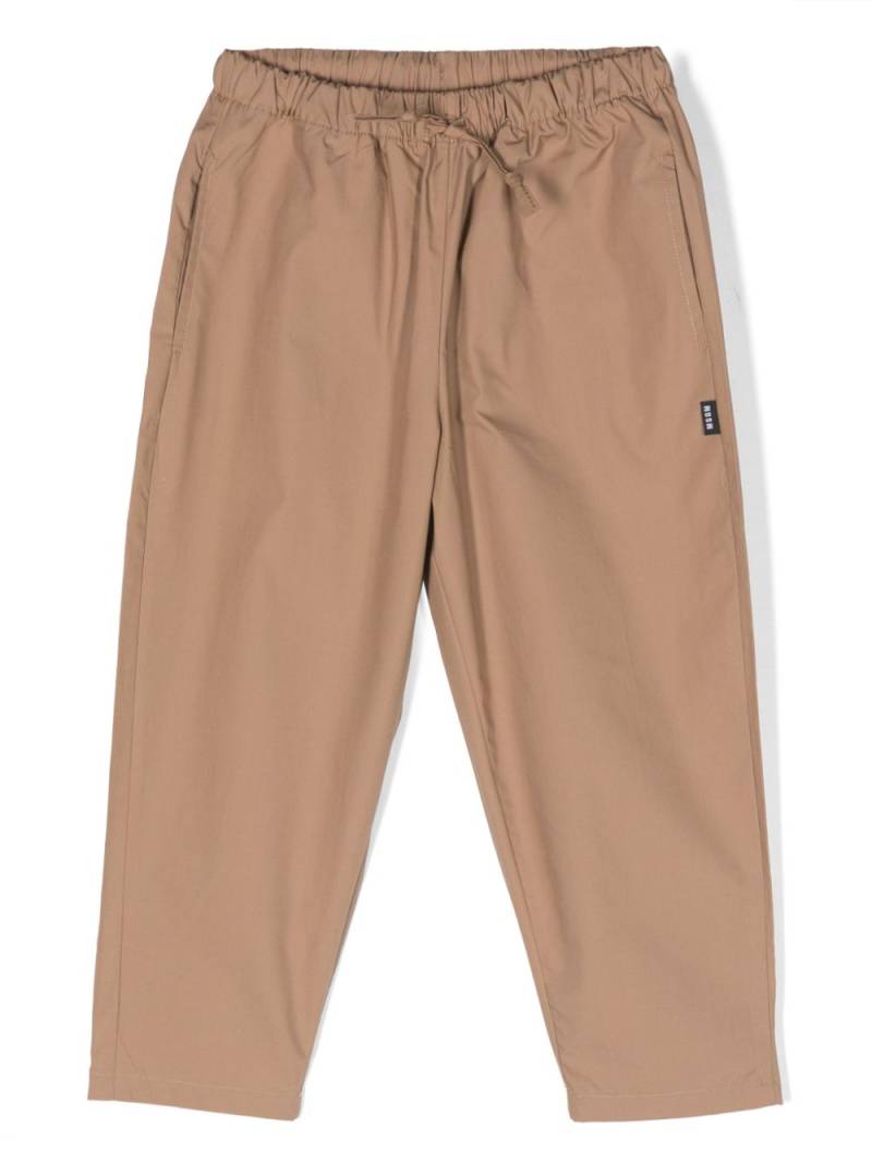 MSGM Kids Parachute drawstring cotton trousers - Brown von MSGM Kids