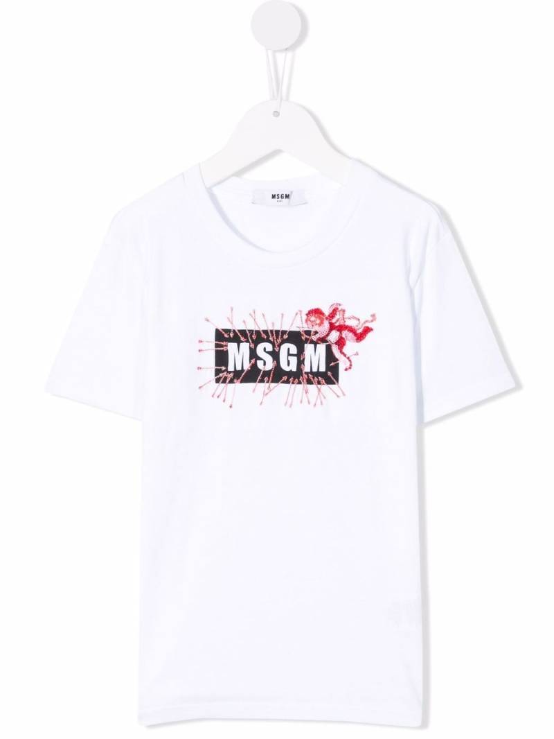 MSGM Kids TEEN logo-print cotton T-shirt - White von MSGM Kids