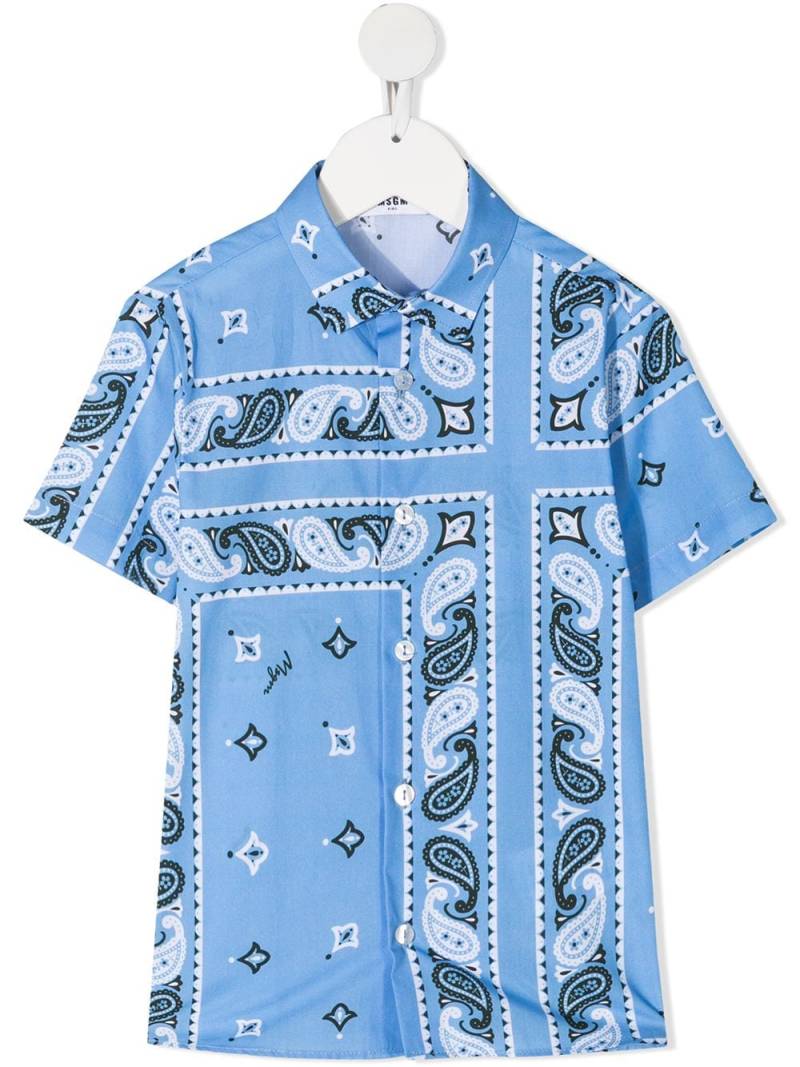 MSGM Kids bandana-print shirt - Blue von MSGM Kids