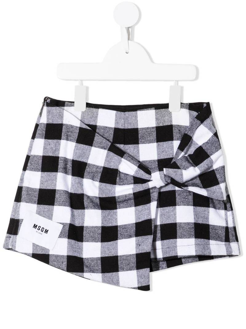 MSGM Kids checked culotte shorts - Black von MSGM Kids