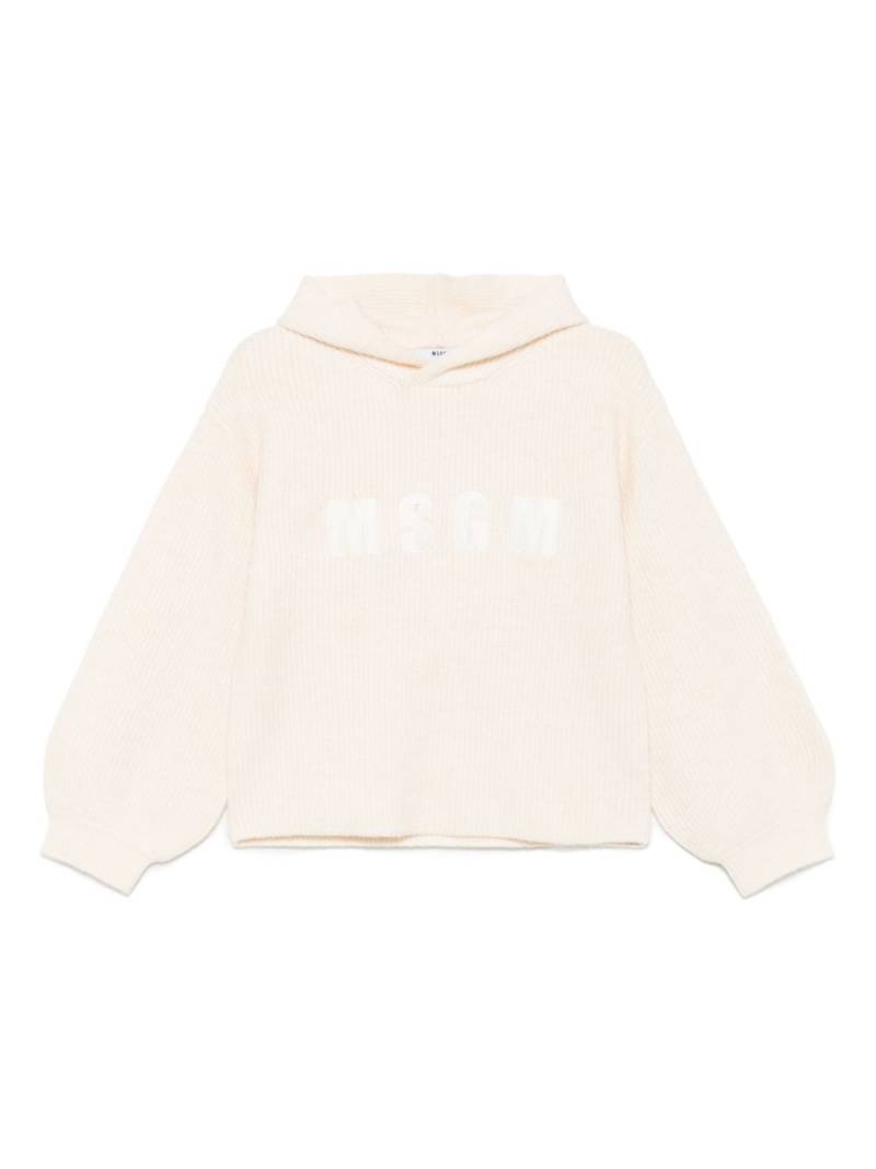 MSGM Kids chunky-knit hoodie - Neutrals von MSGM Kids