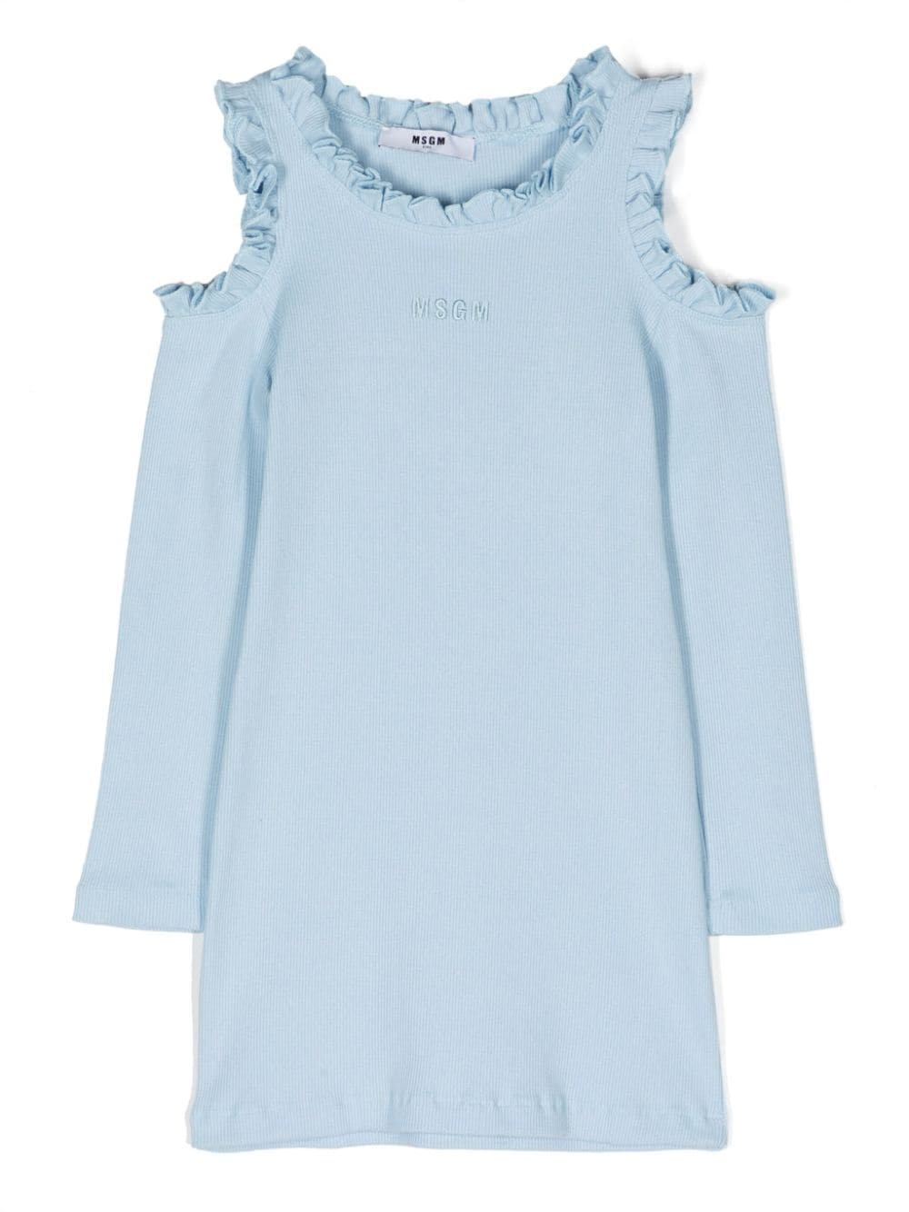 MSGM Kids cold-shoulder ribbed-knit dress - Blue von MSGM Kids