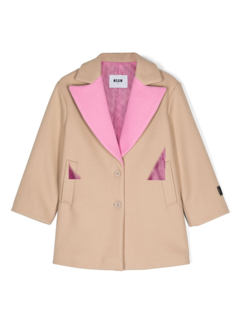 MSGM Kids colour-block felted coat - Neutrals von MSGM Kids