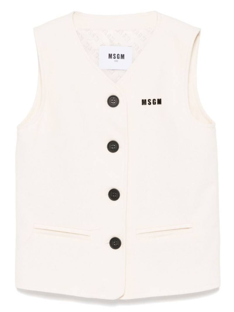 MSGM Kids cotton gilet - White von MSGM Kids