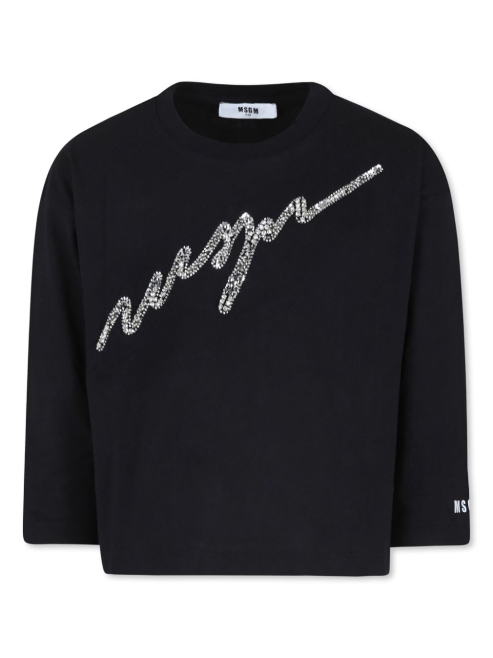 MSGM Kids crystal-embellished T-shirt - Black von MSGM Kids