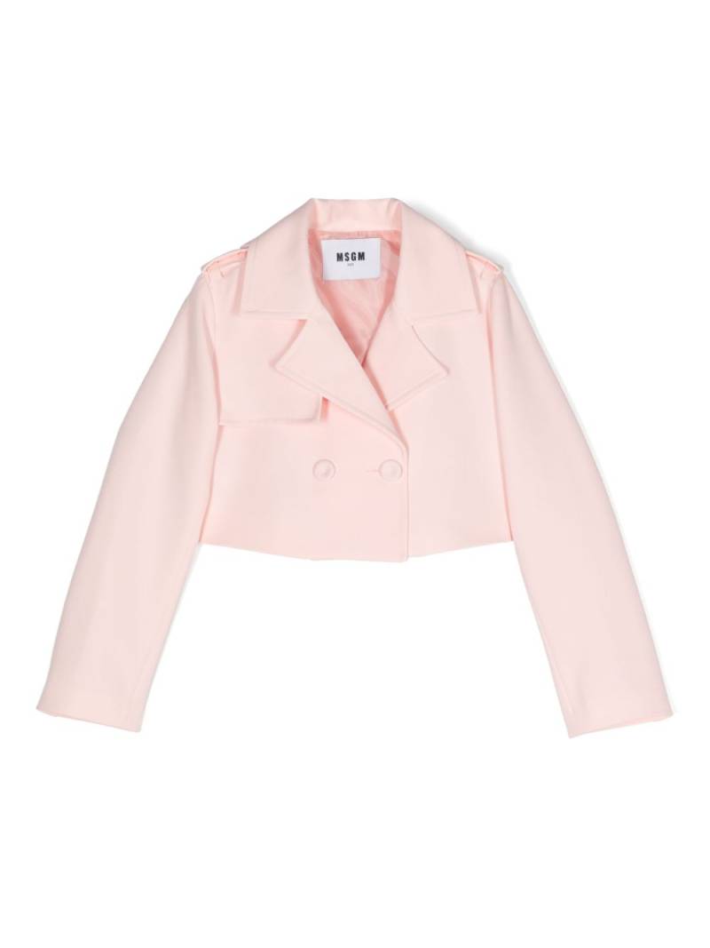 MSGM Kids double-breasted cropped jacket - Pink von MSGM Kids