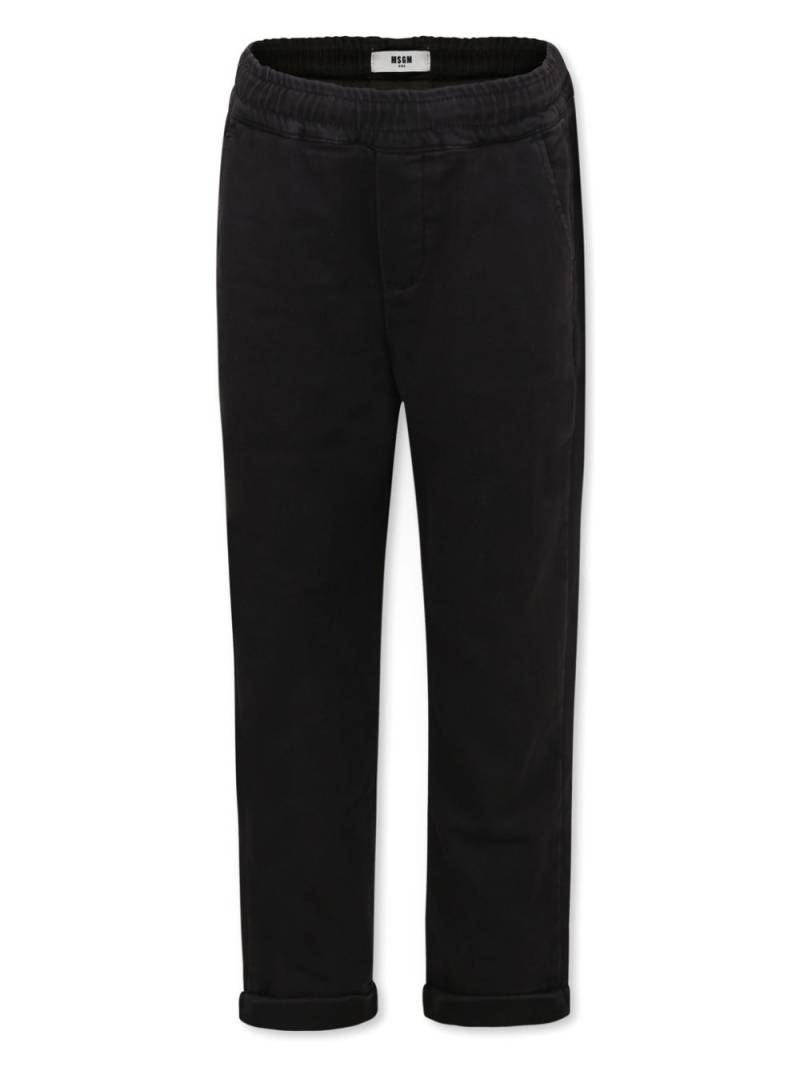 MSGM Kids elasticated-waist trousers - Black von MSGM Kids