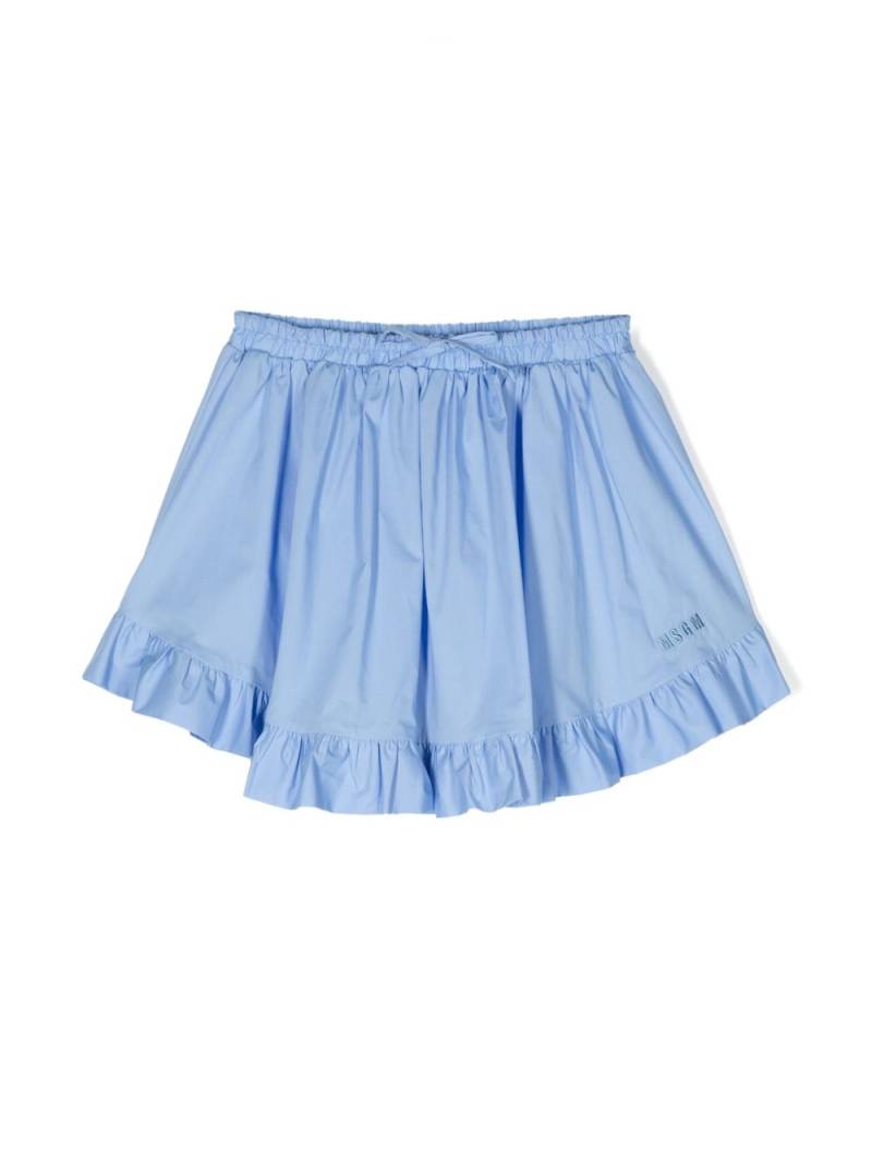 MSGM Kids embroidered-logo skirt - Blue von MSGM Kids