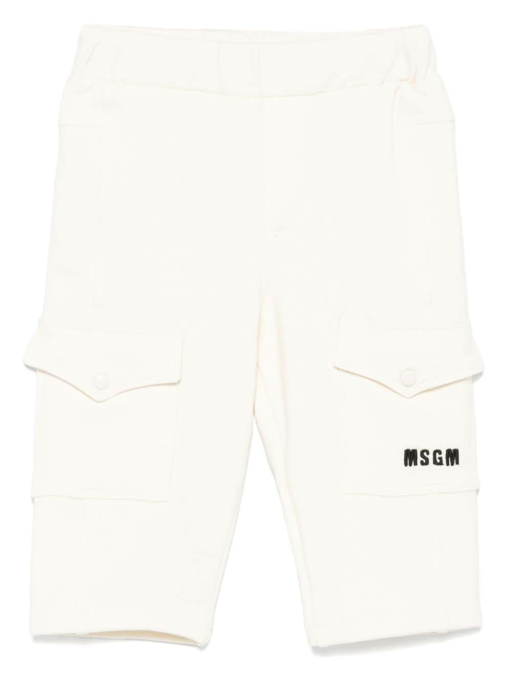 MSGM Kids embroidered-logo trousers - White von MSGM Kids