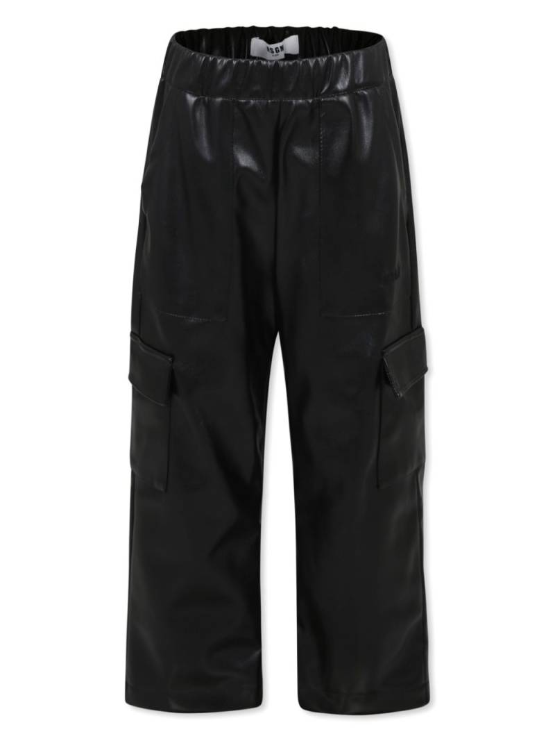 MSGM Kids faux-leather trousers - Black von MSGM Kids