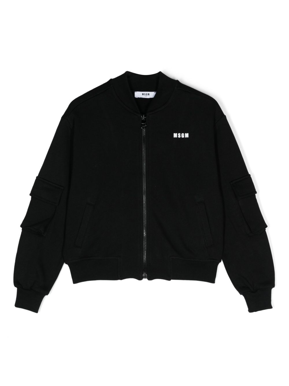 MSGM Kids fleece bomber jacket - Black von MSGM Kids