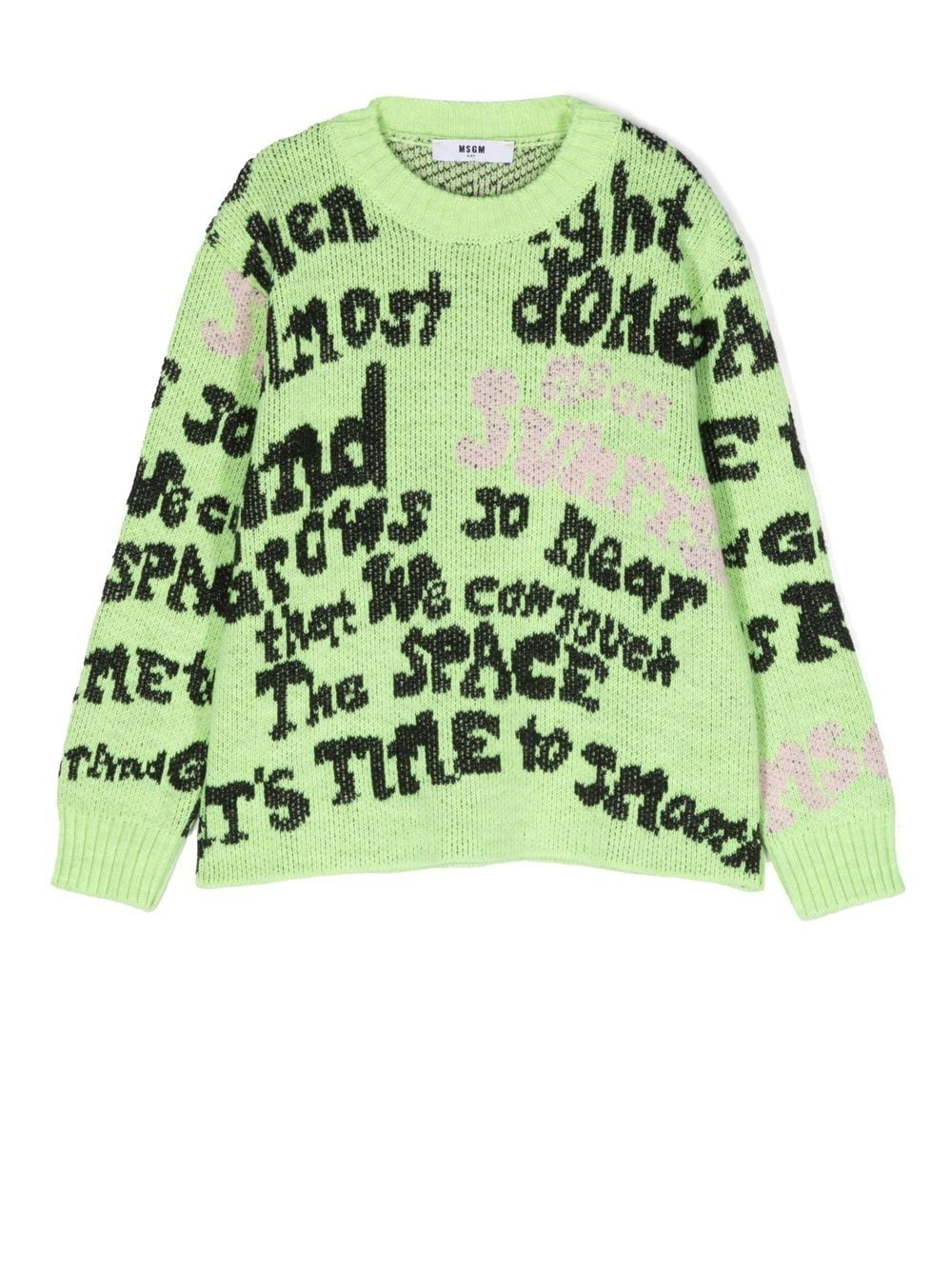 MSGM Kids graphic-print knit jumper - Green von MSGM Kids