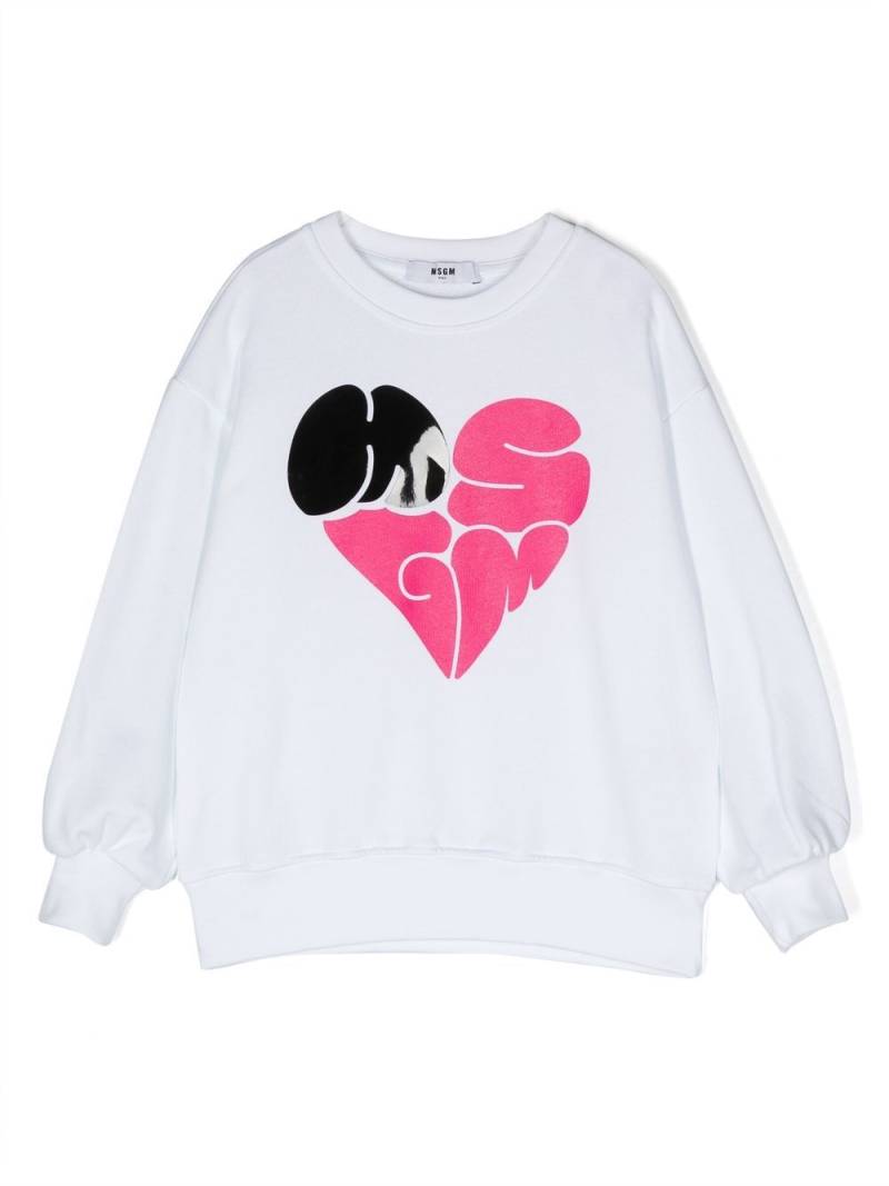 MSGM Kids heart logo-print sweatshirt - White von MSGM Kids