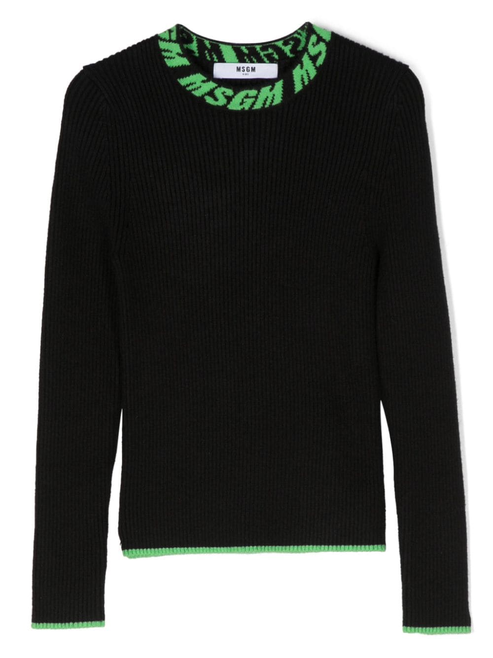 MSGM Kids intarsia-knit ribbed jumper - Black von MSGM Kids