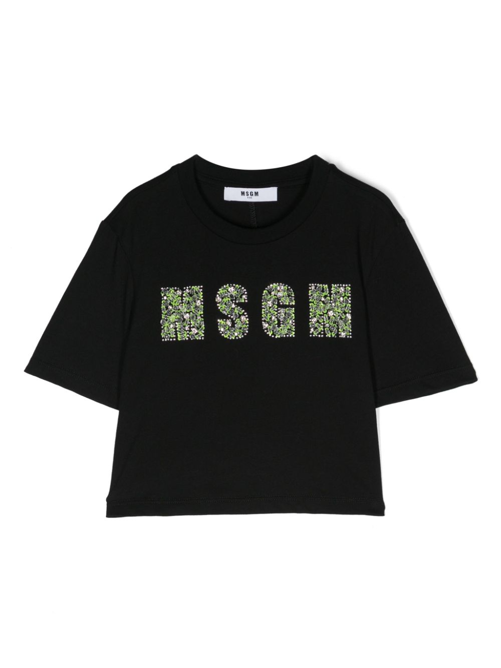 MSGM Kids logo-appliqué cotton T-shirt - Black von MSGM Kids