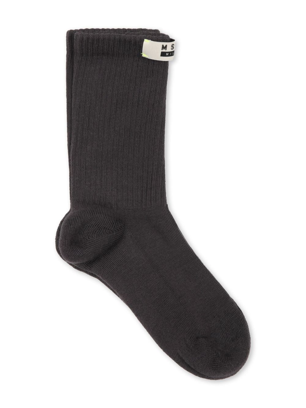 MSGM Kids logo-appliqué ribbed socks - Black von MSGM Kids