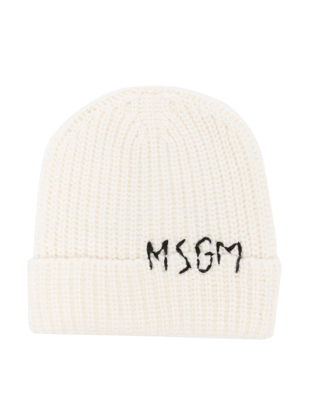 MSGM Kids logo-embroidered beanie - Neutrals von MSGM Kids